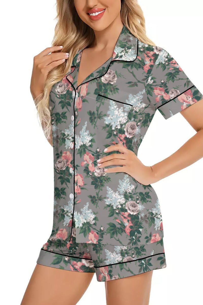 Overnighter Silky Pajama Set in J’Adore Bella Roses