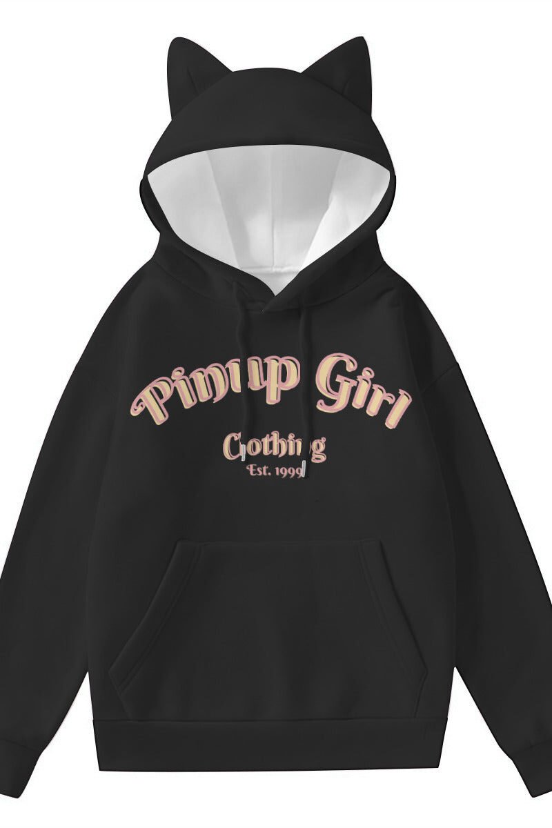 BANEE BANEE Logo Cat Ear Hoodie in Black