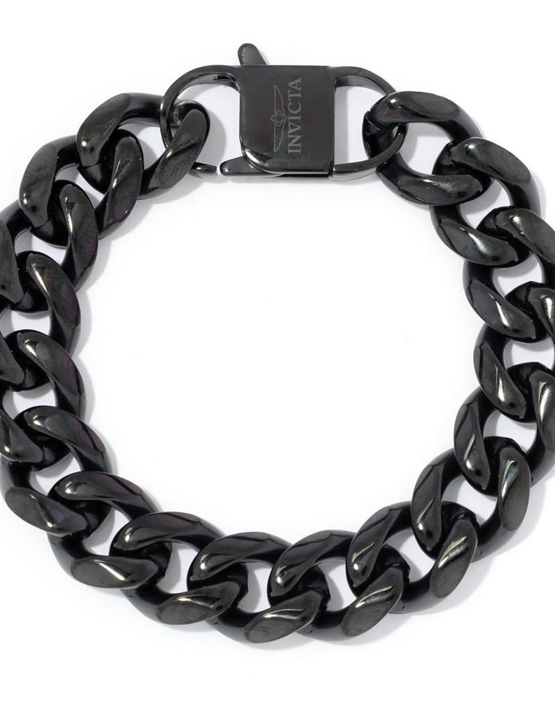 Invicta Jewelry Men’s Stainless Steel Choice of Size Heavy Curb Link Bracelet